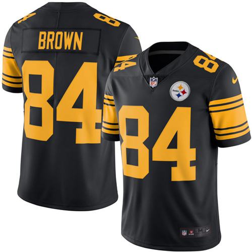 Nike Steelers #84 Antonio Brown Black Men's Stitched NFL Limited Rush Jersey - Click Image to Close
